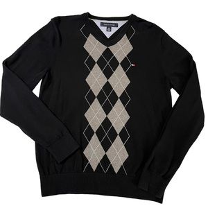 Men’s Signature TOMMY HILFIGER 100% Cotton V-Neck Sweater / Size S